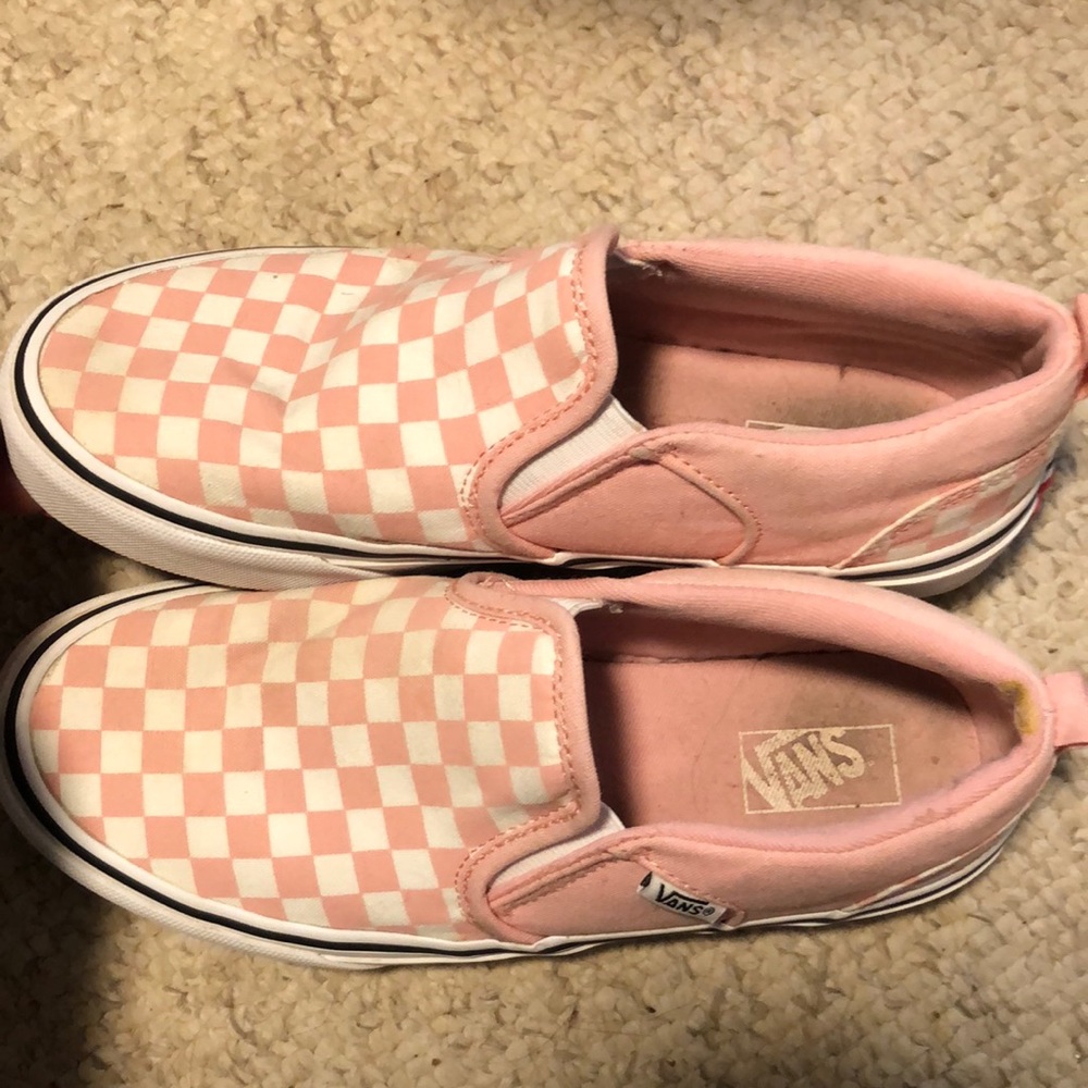 Vans pink and white sneakers. Girls size 5